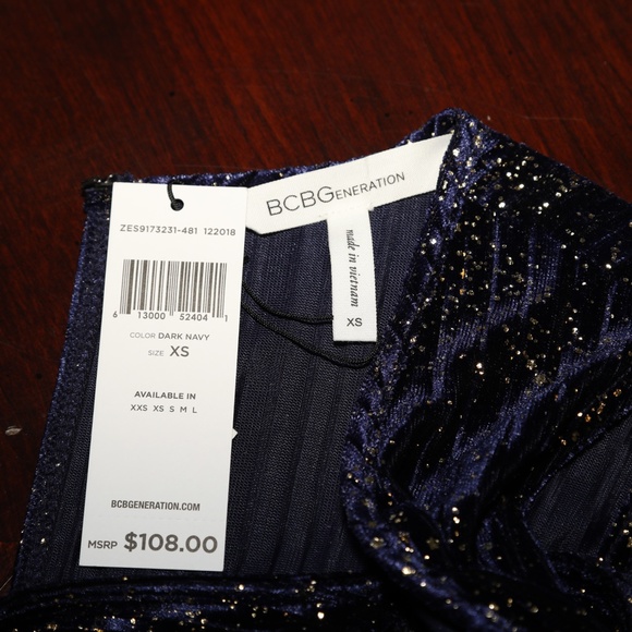 BCBG Size XS Pant Suit Dark Navy and Gold - Picture 5 of 5